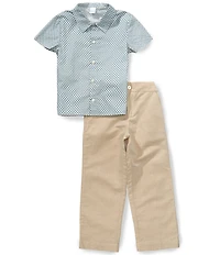 Edgehill Collection x Megan Karp Little Boys Dax Linen Blend Floral Shirt & Pants Set