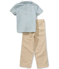 Edgehill Collection x Megan Karp Little Boys Dax Linen Blend Floral Shirt & Pants Set