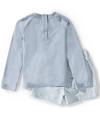 Edgehill Collection x Megan Karp Little Boys Finn Rashguard & Floral Swim Trunks Set