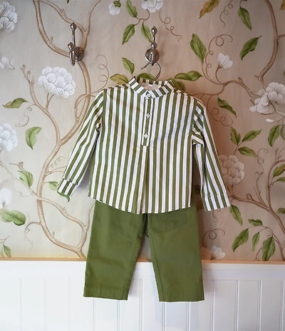 Edgehill Collection x Megan Karp Little Boys Jack Stripe Long Sleeve Shirt & Pants Set