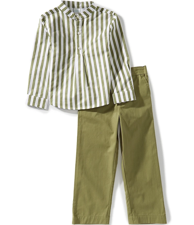 Edgehill Collection x Megan Karp Little Boys Jack Stripe Long Sleeve Shirt & Pants Set