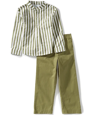 Edgehill Collection x Megan Karp Little Boys Jack Stripe Long Sleeve Shirt & Pants Set
