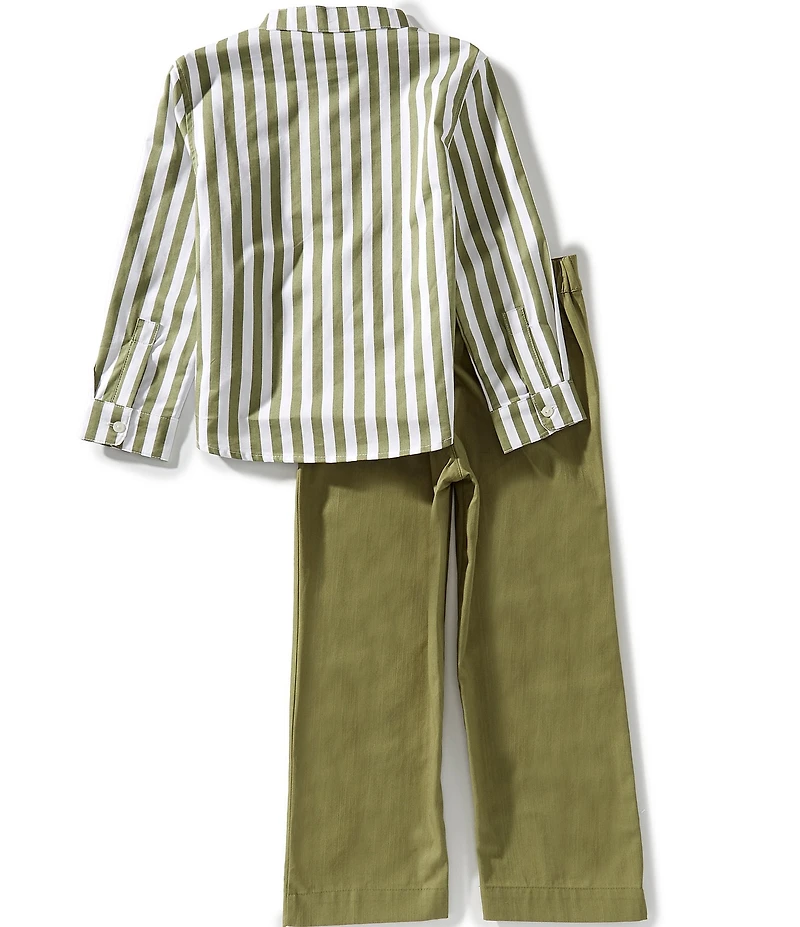 Edgehill Collection x Megan Karp Little Boys Jack Stripe Long Sleeve Shirt & Pants Set