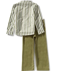 Edgehill Collection x Megan Karp Little Boys Jack Stripe Long Sleeve Shirt & Pants Set