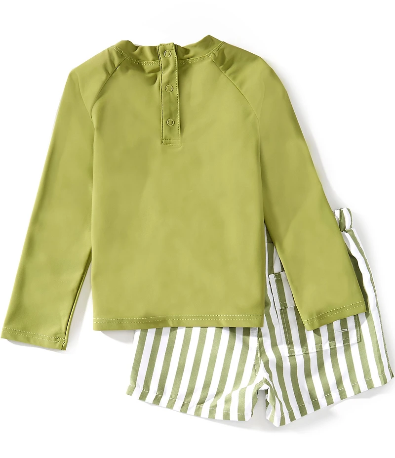 Edgehill Collection x Megan Karp Little Boys Leo Rashguard & Stripe Swim Trunks Set