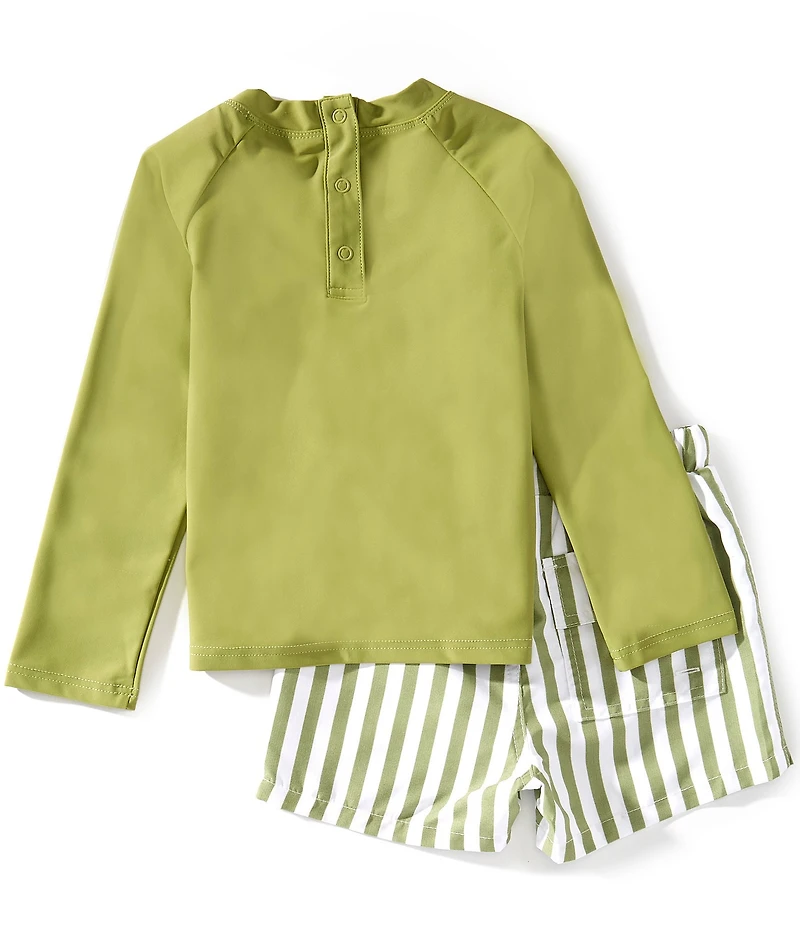 Edgehill Collection x Megan Karp Little Boys Leo Rashguard & Stripe Swim Trunks Set