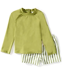 Edgehill Collection x Megan Karp Little Boys Leo Rashguard & Stripe Swim Trunks Set
