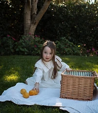 Edgehill Collection x Megan Karp Girls Quinn Embroidered Detail Sailor Long Sleeve Dress