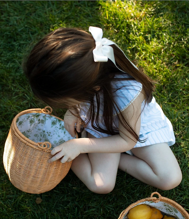 Edgehill Collection x Megan Karp Little Girls Leigh Peter Pan Collar Sleeveless Stripe Top & Shorts Set