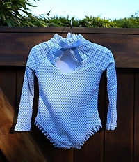 Edgehill Collection x Megan Karp Little Girls Meredith Floral Bow Detail One Piece Swimsuit