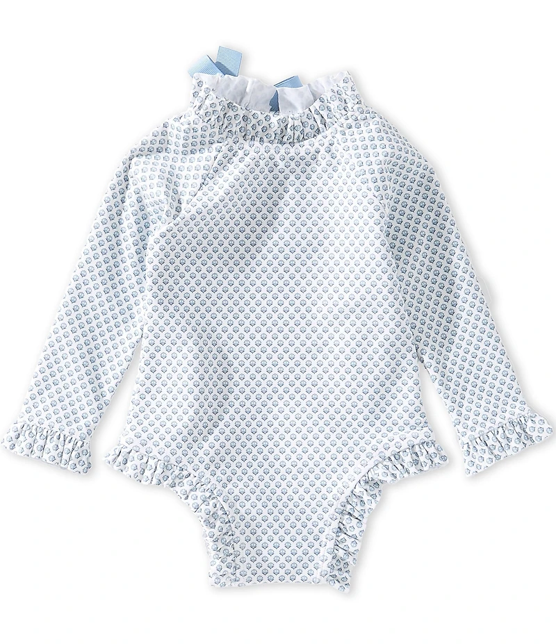 Edgehill Collection x Megan Karp Little Girls Meredith Floral Bow Detail One Piece Swimsuit