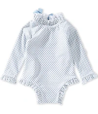 Edgehill Collection x Megan Karp Little Girls Meredith Floral Bow Detail One Piece Swimsuit