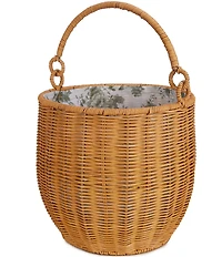 Edgehill Collection x Megan Karp Wicker Floral Printed Lined Basket