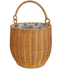 Edgehill Collection x Megan Karp Wicker Floral Printed Lined Basket