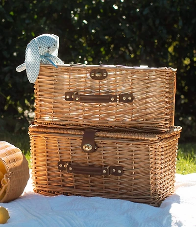 Edgehill Collection x Megan Karp Wicker Stripe Lined Keepsake Trunk