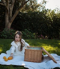 Edgehill Collection x Megan Karp Wicker Stripe Lined Keepsake Trunk