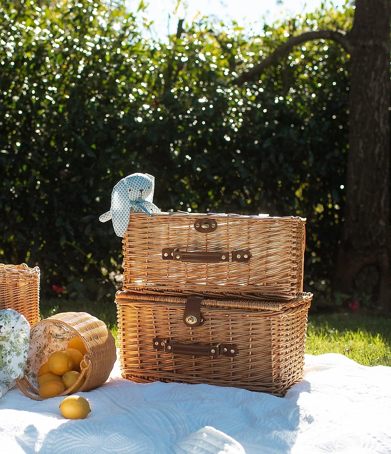 Edgehill Collection x Megan Karp Wicker Stripe Lined Keepsake Trunk