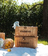 Edgehill Collection x Megan Karp Wicker Stripe Lined Keepsake Trunk