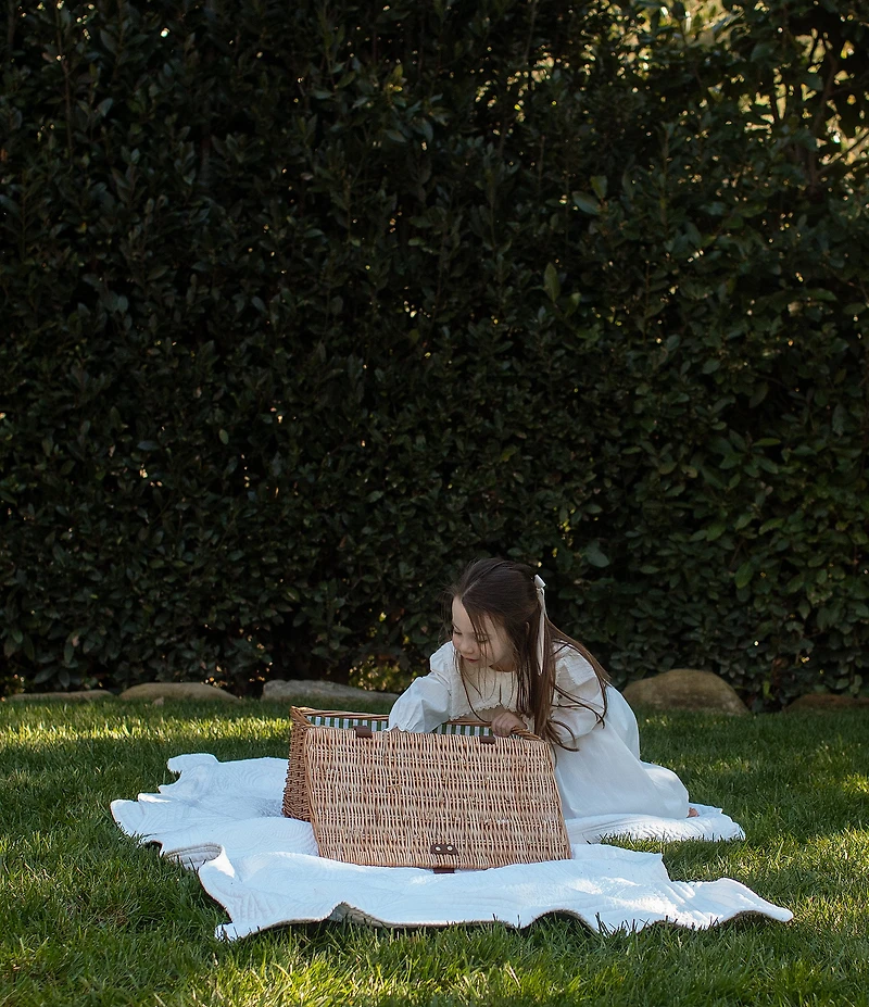 Edgehill Collection x Megan Karp Wicker Stripe Lined Keepsake Trunk