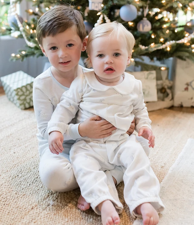 Edgehill Collection x The Broke Brooke Baby Boys Brooks Peter Pan Collar  Vintage Santa Coverall | Liberty Center