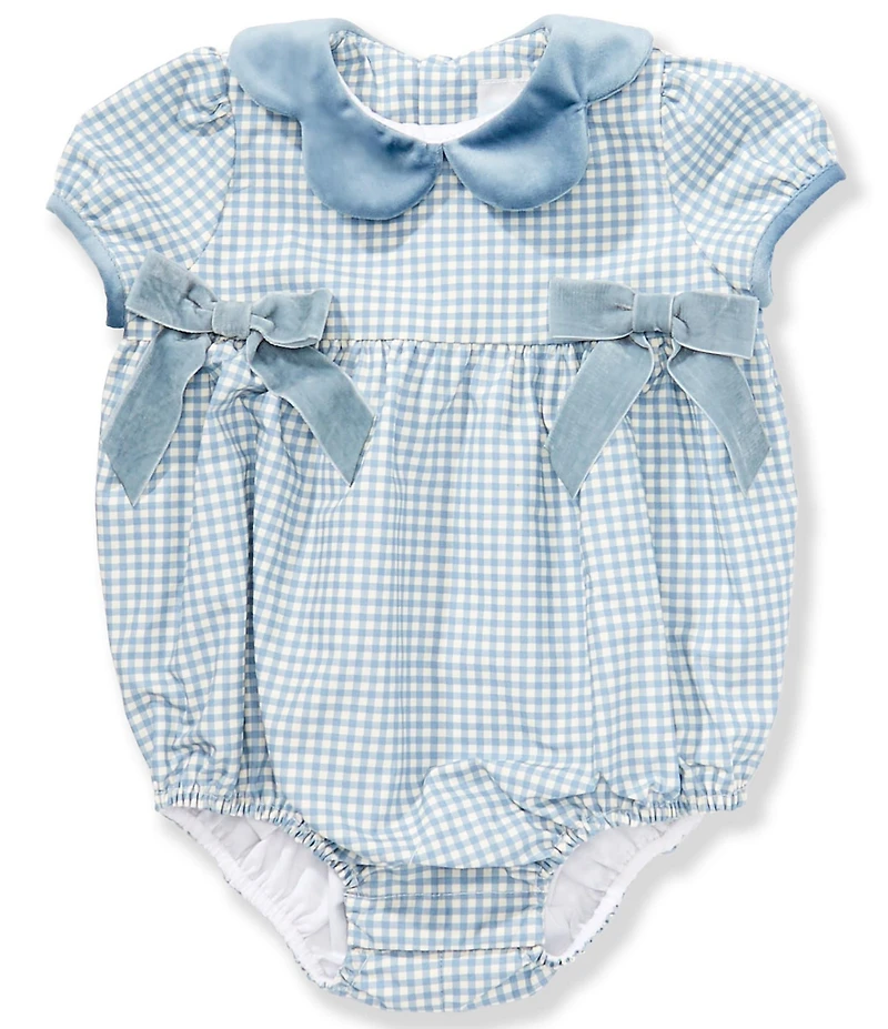 Edgehill Collection x The Broke Brooke Baby Girls Camille Gingham Bow Bubble