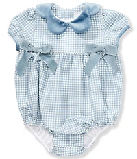 Edgehill Collection x The Broke Brooke Baby Girls Camille Gingham Bow Bubble