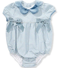 Edgehill Collection x The Broke Brooke Baby Girls Camille Gingham Bow Bubble