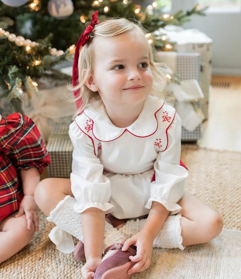 Edgehill Collection x The Broke Brooke Baby Girls Claire Candy Cane Bubble Set