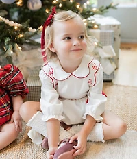 Edgehill Collection x The Broke Brooke Baby Girls Claire Candy Cane Bubble Set