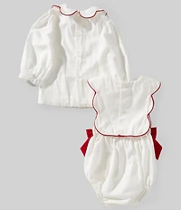 Edgehill Collection x The Broke Brooke Baby Girls Claire Candy Cane Bubble Set