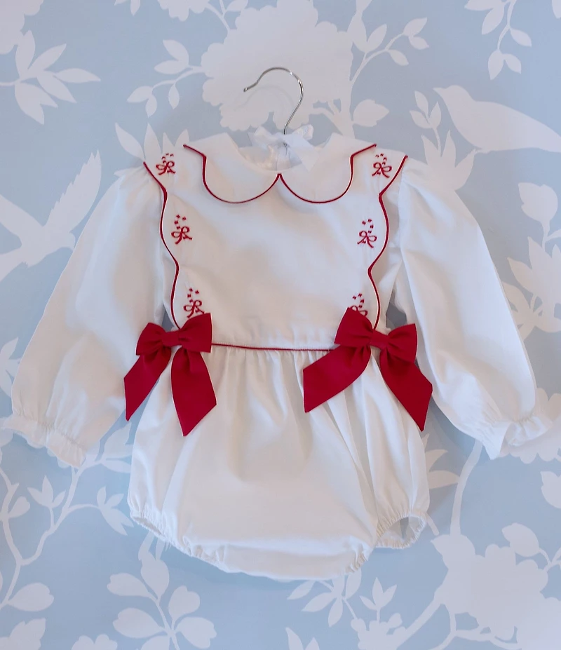 Edgehill Collection x The Broke Brooke Baby Girls Claire Candy Cane Bubble Set