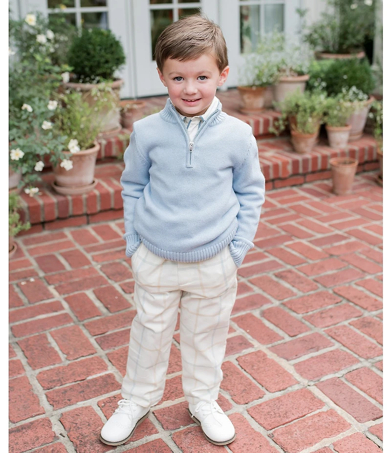 Edgehill Collection x The Broke Brooke Little Boys Cameron Quarter Zip Sweater