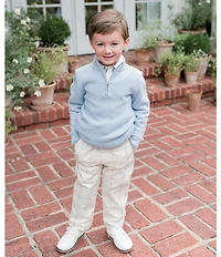 Edgehill Collection x The Broke Brooke Little Boys Cameron Quarter Zip Sweater
