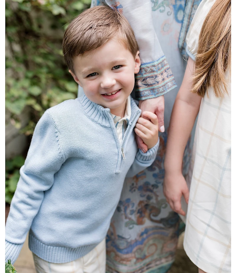 Edgehill Collection x The Broke Brooke Little Boys Cameron Quarter Zip Sweater