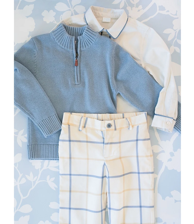 Edgehill Collection x The Broke Brooke Little Boys Cameron Quarter Zip Sweater
