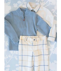 Edgehill Collection x The Broke Brooke Little Boys Cameron Quarter Zip Sweater