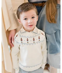 Edgehill Collection x The Broke Brooke Little/Big Boys Fritz Fair Isle Nutcracker Sweater