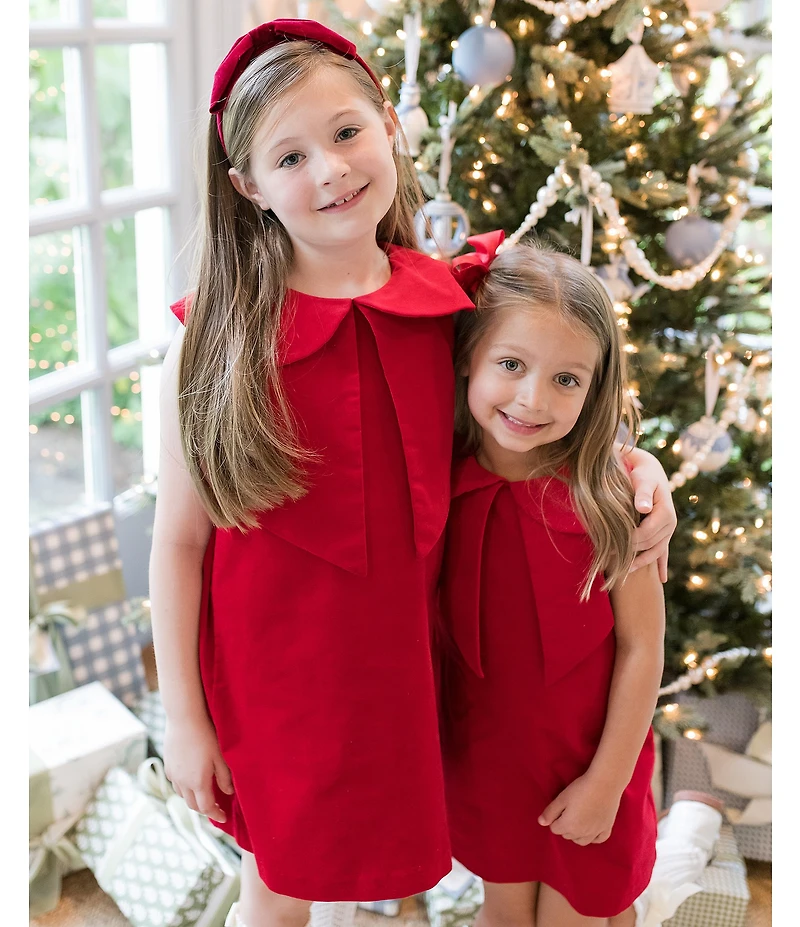 Edgehill Collection x The Broke Brooke Girls Adrienne Velvet Bow Dress