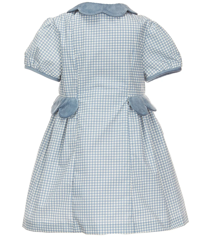 Edgehill Collection x The Broke Brooke Girls Charleston Gingham Puff Sleeve Dress