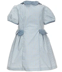 Edgehill Collection x The Broke Brooke Girls Charleston Gingham Puff Sleeve Dress