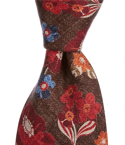 Edward Armah Floral 3.5#double; Traditional Silk Tie