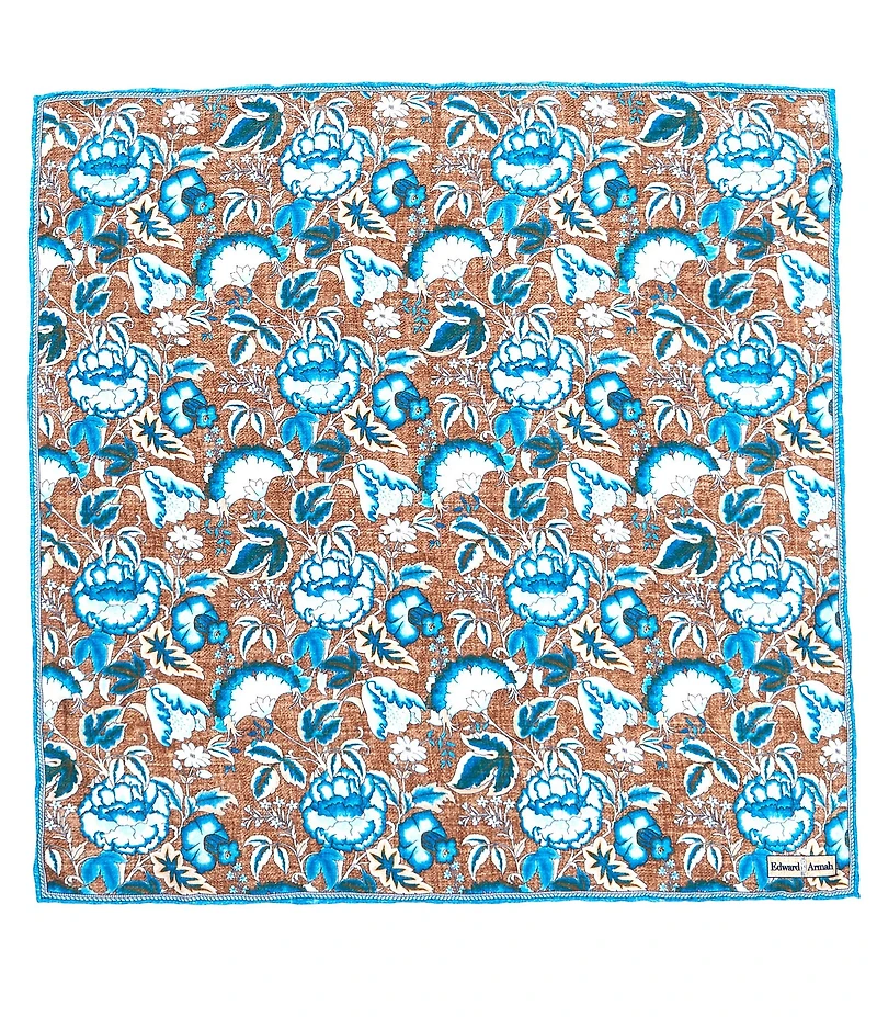 Edward Armah Floral Silk Pocket Square