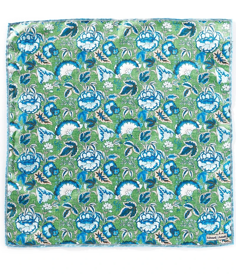 Edward Armah Floral Silk Pocket Square