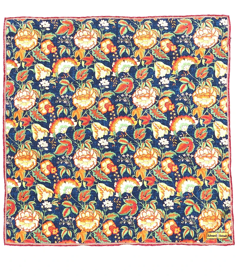 Edward Armah Floral Silk Pocket Square