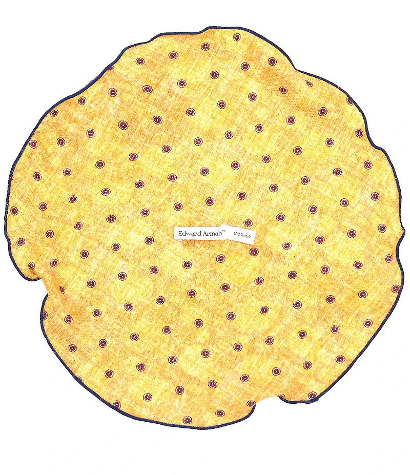 Edward Armah Flower Halo Dot Silk Pocket Square