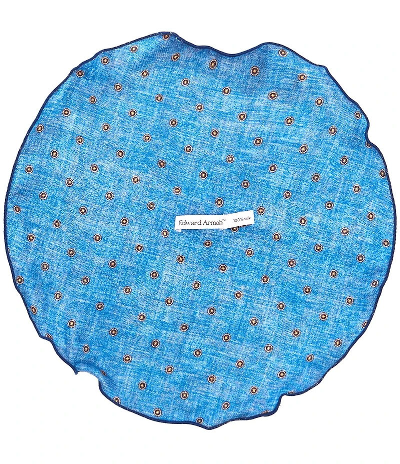 Edward Armah Flower Halo Dot Silk Pocket Square