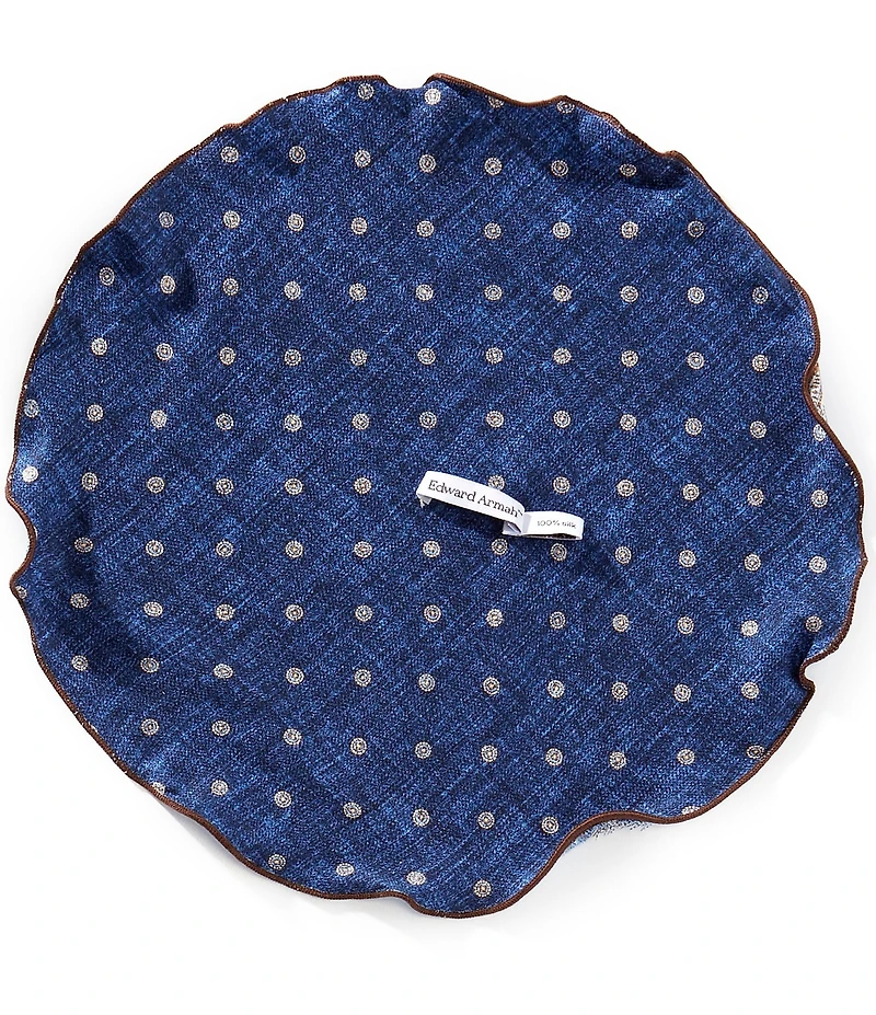 Edward Armah Flower Halo Dot Silk Pocket Square