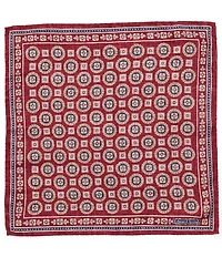 Edward Armah Medallion Neat Print Reversible Silk Pocket Square