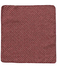 Edward Armah Medallion Neat Print Reversible Silk Pocket Square