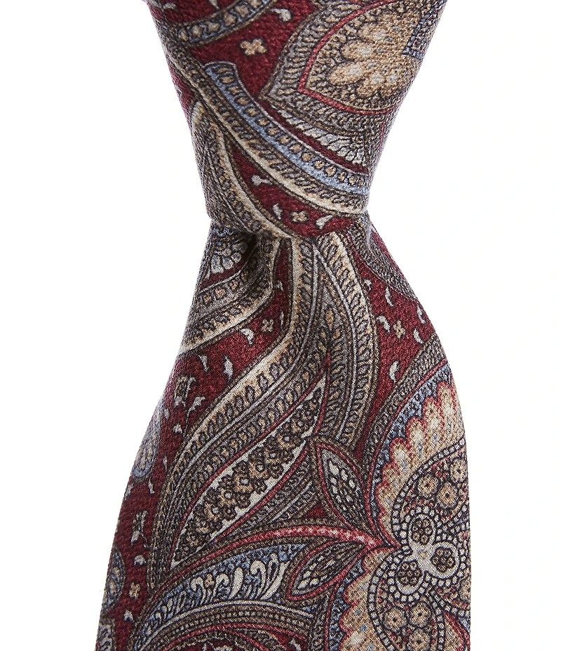 Edward Armah Muted Paisley 3.5#double; Silk Tie